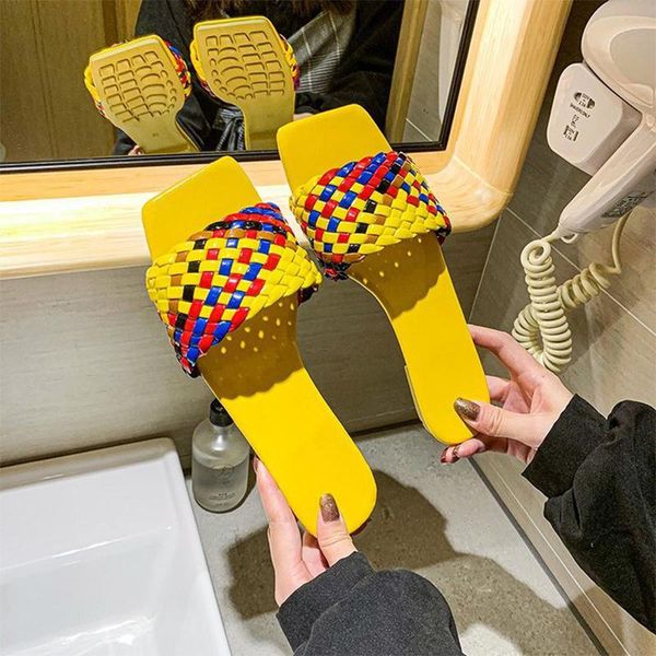 summer women color weave slippers ladies square toe flat female casual home slides woman comfortable shoes women's footwear, Black
summer women color weave slippers ladies square toe flat female casual home slides woman comfortable shoes women's footwear, Black