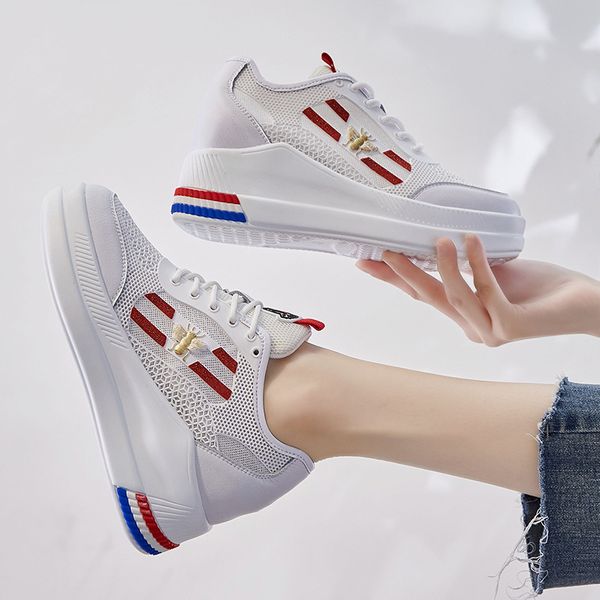 sports shoes women's 2021 spring and summer korean version versatile breathable ice mesh casual with increased thick soled, Black;white
sports shoes women's 2021 spring and summer korean version versatile breathable ice mesh casual with increased thick soled, Black;white
