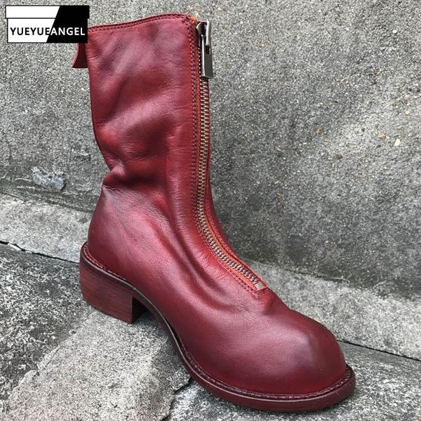 vintage pleated womens genuine leather mid booties round toe front zipper slim fashion casual female cowhide boots streetwear, Black
vintage pleated womens genuine leather mid booties round toe front zipper slim fashion casual female cowhide boots streetwear, Black