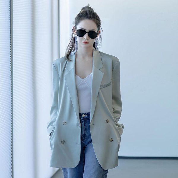 women's suits & blazers light green double-breasted jacket women 2021 early fall clothing niche design sense female student shoulder pa, White;black
women's suits & blazers light green double-breasted jacket women 2021 early fall clothing niche design sense female student shoulder pa, White;black