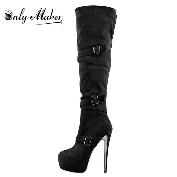 women's black platform 16cm high heel stiletto buckle over the knee back zipper boots plus size us5~us15
women's black platform 16cm high heel stiletto buckle over the knee back zipper boots plus size us5~us15