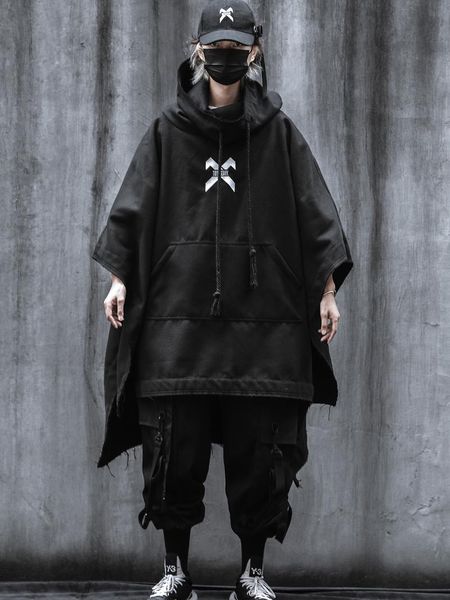 men's hoodies & sweatshirts men streetwear oversized half sleeve hoodie cloak loose punk hooded sweatshirt, Black
men's hoodies & sweatshirts men streetwear oversized half sleeve hoodie cloak loose punk hooded sweatshirt, Black