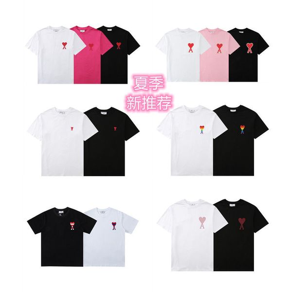 2021 summer new ami love t-shirt embroidered red peach a cotton loose short sleeves for men and women, White;black
2021 summer new ami love t-shirt embroidered red peach a cotton loose short sleeves for men and women, White;black