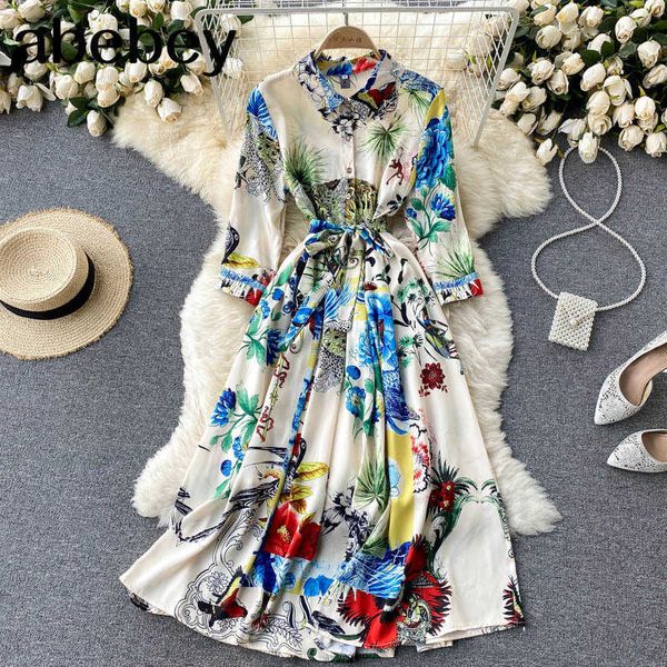 women retro print pleated dress turndown-collar button a-line dresses spring bohemian vacation midi dress 210715, Black;gray
women retro print pleated dress turndown-collar button a-line dresses spring bohemian vacation midi dress 210715, Black;gray