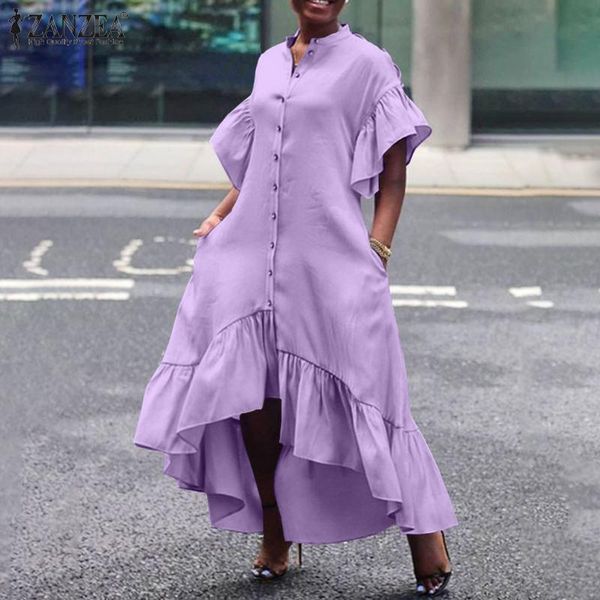 casual dresses plus size women shirt dress 2022 summer asymmetrical midi vestidos solid ruffle sleeve sundress ladies o-neck robe, Black;gray
casual dresses plus size women shirt dress 2022 summer asymmetrical midi vestidos solid ruffle sleeve sundress ladies o-neck robe, Black;gray