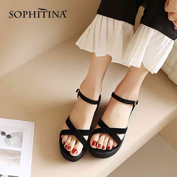 sophitina casual sandals women summer dating breathable thick-soled shoes one-word buckle ankle strap open toe lady shoes ao248 210513, Black
sophitina casual sandals women summer dating breathable thick-soled shoes one-word buckle ankle strap open toe lady shoes ao248 210513, Black