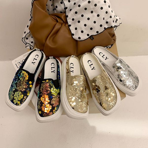 slippers 2021 luxury design glitter women bling flats platform casual shoes outdoor slip on closed toe mules sneaker, Black
slippers 2021 luxury design glitter women bling flats platform casual shoes outdoor slip on closed toe mules sneaker, Black