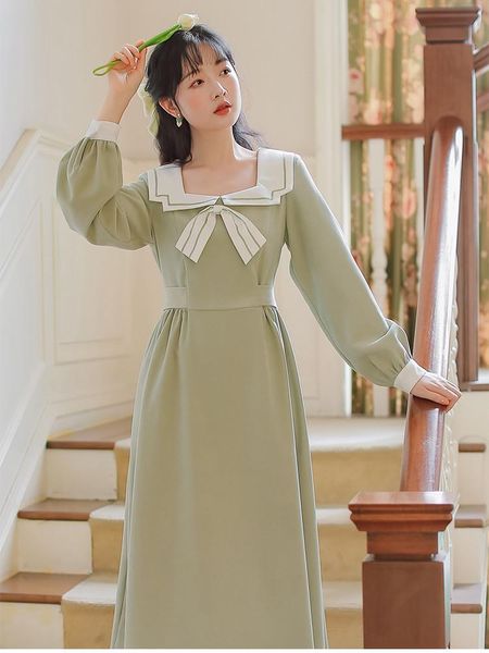 casual dresses kawai lovely 2021 women spring fall long sleeve square collar cute bow female, Black;gray
casual dresses kawai lovely 2021 women spring fall long sleeve square collar cute bow female, Black;gray