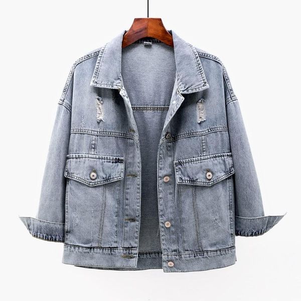 women's jackets 2021 spring summer thin denim jacket women korean 3/4 sleeve basic coat vintage hole short jeans loose outerwear h385, Black;brown
women's jackets 2021 spring summer thin denim jacket women korean 3/4 sleeve basic coat vintage hole short jeans loose outerwear h385, Black;brown