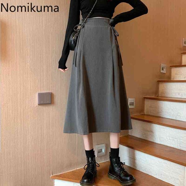 nomikuma bandage lace up high waist skirt women solid color a line mid calf skirts female korean fashion faldas mujer 3c632 210514, Black
nomikuma bandage lace up high waist skirt women solid color a line mid calf skirts female korean fashion faldas mujer 3c632 210514, Black