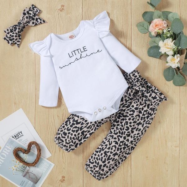 clothing sets spring baby girls casual clothes set, letter print long sleeve o-neck romper+leopard elastic waist trousers+bow headband, White
clothing sets spring baby girls casual clothes set, letter print long sleeve o-neck romper+leopard elastic waist trousers+bow headband, White