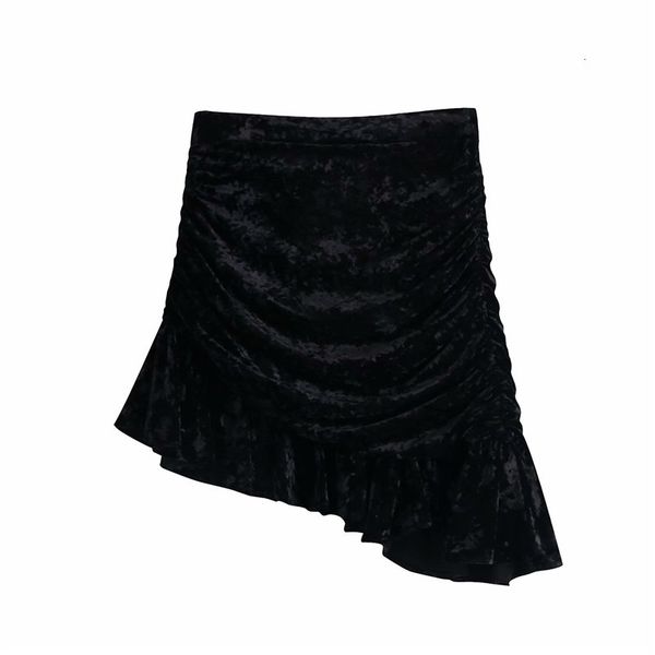 skirts women fashion sprint autumn velvet za black short chic lady casual back zipper high waist pleated asymmetrical lz0i
skirts women fashion sprint autumn velvet za black short chic lady casual back zipper high waist pleated asymmetrical lz0i