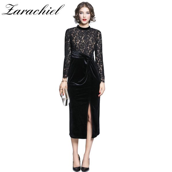 dresses elegant lace patchwork veet autumn romantic high waist long sleeve hollow out solid split bodycon midi es, Black;gray
dresses elegant lace patchwork veet autumn romantic high waist long sleeve hollow out solid split bodycon midi es, Black;gray