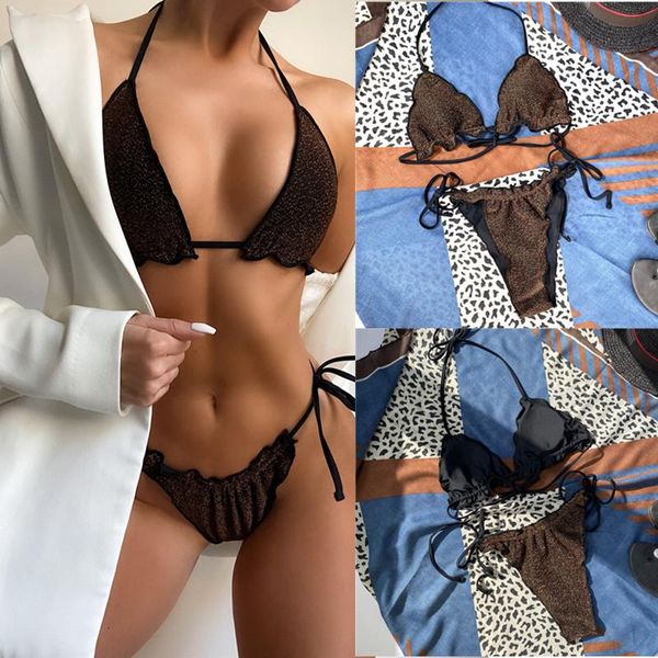 women's swimwear itranyee summer women bandage brazilian bikini set halter push-up bra thong lady glossy sequins swimsuit beachwear, White;black
women's swimwear itranyee summer women bandage brazilian bikini set halter push-up bra thong lady glossy sequins swimsuit beachwear, White;black