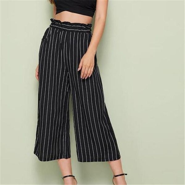 women's pants & capris casual nine striped print wide legs high waisted trousers elastics summer long selling, Black;white
women's pants & capris casual nine striped print wide legs high waisted trousers elastics summer long selling, Black;white