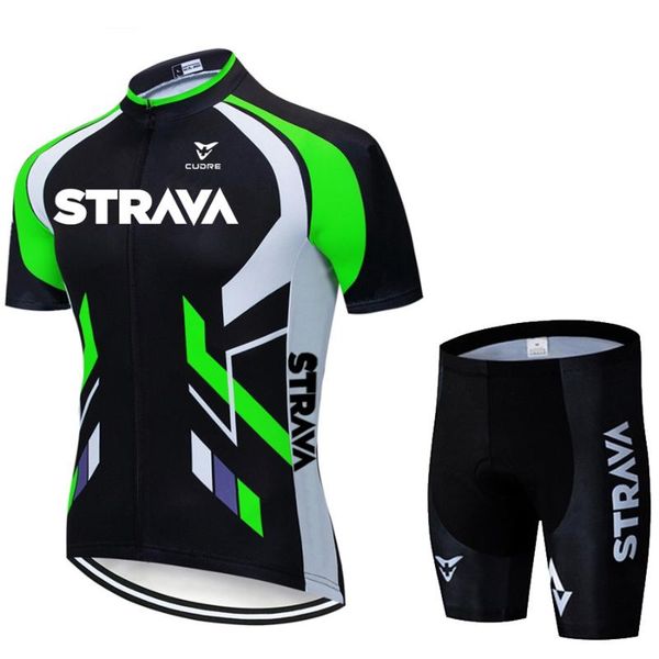 racing sets summer green cycling jersey man maillot bicycle short sleeve clothing bike shorts overalls strava, Black;blue