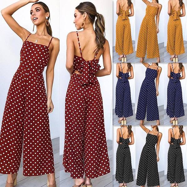 women's jumpsuits & rompers polka dot print jumpsuit women sleeveless backless boho bow-knot bodysuit summer party playsuit casual beac, Black;white
women's jumpsuits & rompers polka dot print jumpsuit women sleeveless backless boho bow-knot bodysuit summer party playsuit casual beac, Black;white