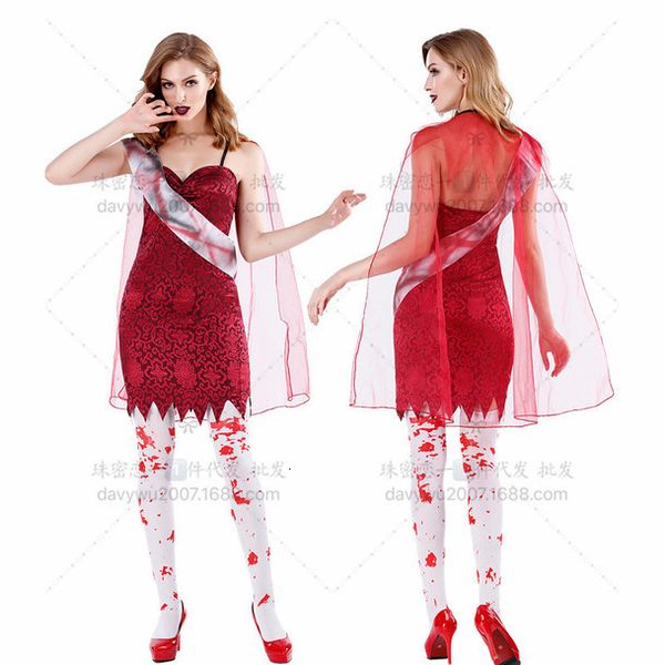 halloween horror bloody vampire demon skeleton zombie ghost bride etiquette miss stage costume_rw, Black;red
halloween horror bloody vampire demon skeleton zombie ghost bride etiquette miss stage costume_rw, Black;red
