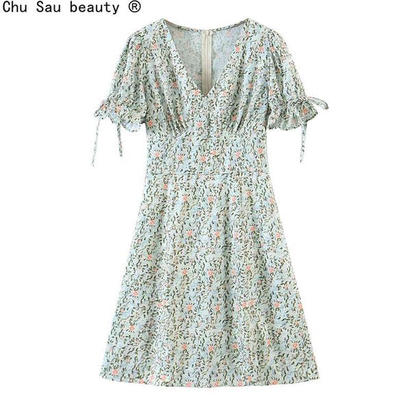 summer women's french vintage v-neck puff sleeve printed floral short high waist dress female lace-up zipper 210514, Black;gray
summer women's french vintage v-neck puff sleeve printed floral short high waist dress female lace-up zipper 210514, Black;gray