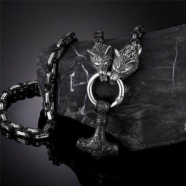 pendant necklaces kdg western cowboy men's nordic punk celtic wolf head necklace black stainless steel chain ornament, Silver
pendant necklaces kdg western cowboy men's nordic punk celtic wolf head necklace black stainless steel chain ornament, Silver