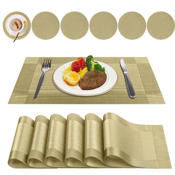 mats & pads 12pcs placemats pvc heat resistant non-slip woven washable for kitchen dining table 45x30cm
mats & pads 12pcs placemats pvc heat resistant non-slip woven washable for kitchen dining table 45x30cm