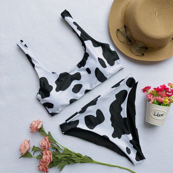 women's swimwear bikini mujer 2021 cow print swimsuit women two pieces push up biquini brazilian swimming suit for beach, White;black
women's swimwear bikini mujer 2021 cow print swimsuit women two pieces push up biquini brazilian swimming suit for beach, White;black