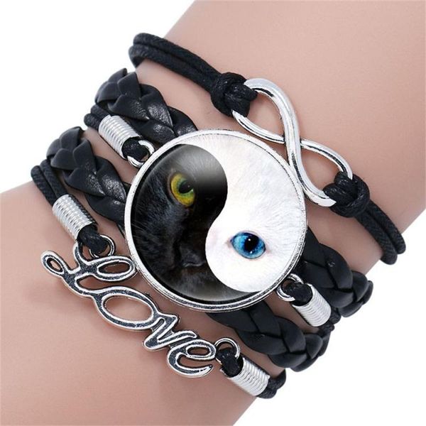 link, chain european and american explosion style yin yang tai chi cat eye pattern time gem bracelet multicolor hand woven, Black
link, chain european and american explosion style yin yang tai chi cat eye pattern time gem bracelet multicolor hand woven, Black