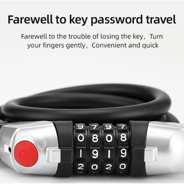 bike locks 4-digit password anti-theft lock bicycle steel wire chain electric stainless cycling accessories
bike locks 4-digit password anti-theft lock bicycle steel wire chain electric stainless cycling accessories
