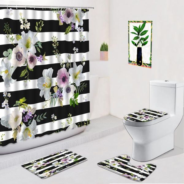 shower curtains black and white stripes flower curtain floral plant bathroom decor set non-slip carpet toilet foot pad bath mat doormat
shower curtains black and white stripes flower curtain floral plant bathroom decor set non-slip carpet toilet foot pad bath mat doormat