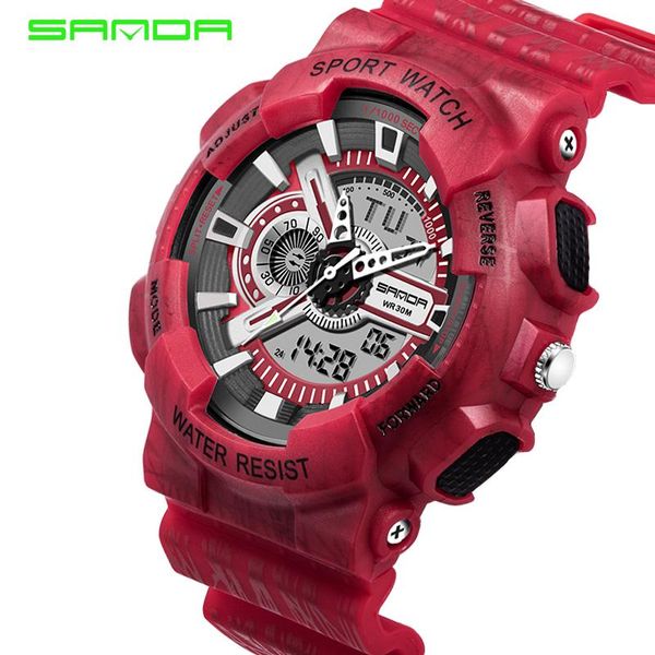 sanda camouflage relogio masculino fashion casual digital analog 30m waterproof men's military multifunctional wristwatches, Slivery;brown
sanda camouflage relogio masculino fashion casual digital analog 30m waterproof men's military multifunctional wristwatches, Slivery;brown