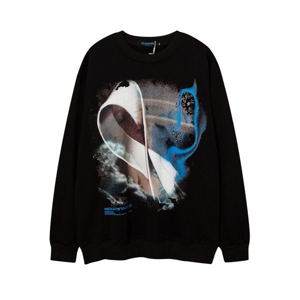 chao brand printed long sleeve pullover men's and women's high street large round neck sweater youth casual top, Black
chao brand printed long sleeve pullover men's and women's high street large round neck sweater youth casual top, Black