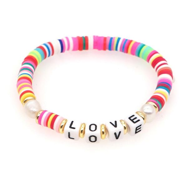 beaded, strands punki 2021 minimalist bohemian beach colorful clay pearl letter bracelet women's party gift, Black
beaded, strands punki 2021 minimalist bohemian beach colorful clay pearl letter bracelet women's party gift, Black