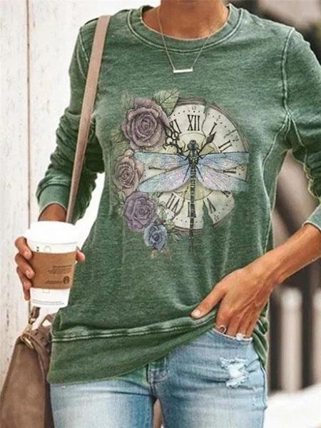 autumn printed vintage women t shirt o neck long sleeve polyester casual pullovers female, White
autumn printed vintage women t shirt o neck long sleeve polyester casual pullovers female, White