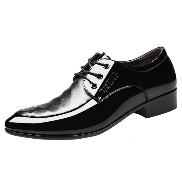 dress shoes brand mens patent leather men lace up pointed toe wedding business party plus size 38-48 ej41, Black 
dress shoes brand mens patent leather men lace up pointed toe wedding business party plus size 38-48 ej41, Black