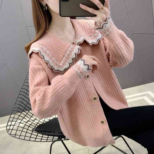 women's knits & tees spring knitwear loose sweet doll collar sweater cardigan foreign style jacket c0gk, White
women's knits & tees spring knitwear loose sweet doll collar sweater cardigan foreign style jacket c0gk, White