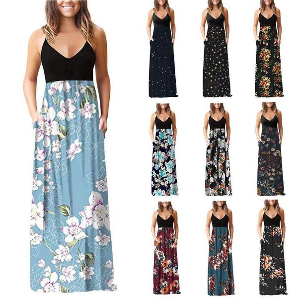 boho summer long maxi dress for women sleeveless vest spaghetti strap sundress female casual beach holiday loose women's swimwear, White;black
boho summer long maxi dress for women sleeveless vest spaghetti strap sundress female casual beach holiday loose women's swimwear, White;black