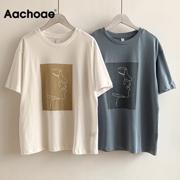 aachoae women casual abstract face print tshirts short sleeve loose tunic female summer o neck streetwear t shirt 210413, White
aachoae women casual abstract face print tshirts short sleeve loose tunic female summer o neck streetwear t shirt 210413, White