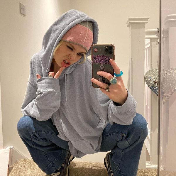 women's jackets seasons solid loose oversized jacket women zip korean fashion hooded sweatshirt hip hop casual hoodies coats autumn asn, Black;brown
women's jackets seasons solid loose oversized jacket women zip korean fashion hooded sweatshirt hip hop casual hoodies coats autumn asn, Black;brown