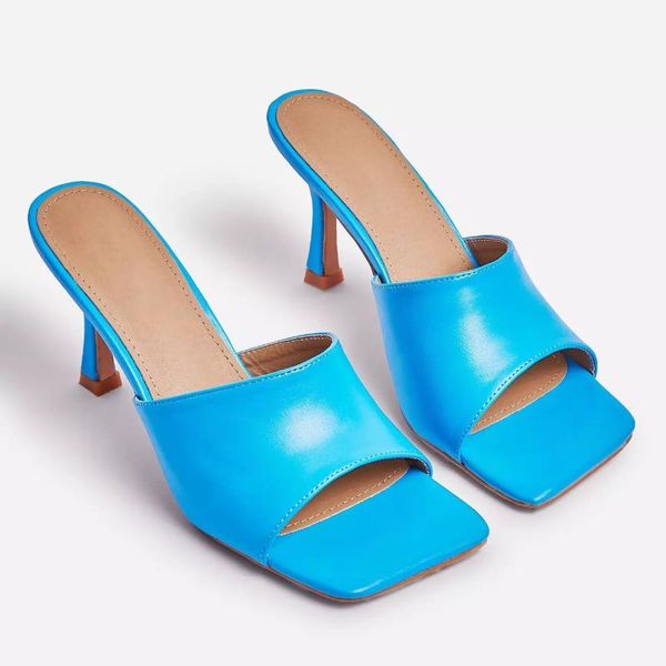 slippers vintage square toe high heel sandals women solid open slipper women's summer designer shoes, Black
slippers vintage square toe high heel sandals women solid open slipper women's summer designer shoes, Black