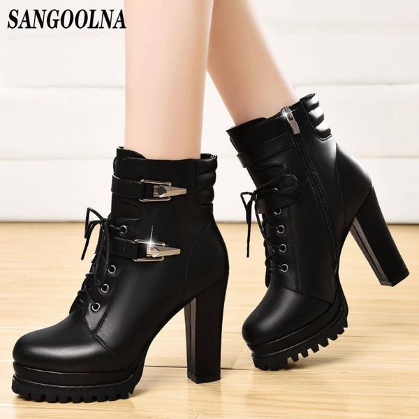boots leather winter snow women platform high heels lace-up heel ankle boot for, Black
boots leather winter snow women platform high heels lace-up heel ankle boot for, Black