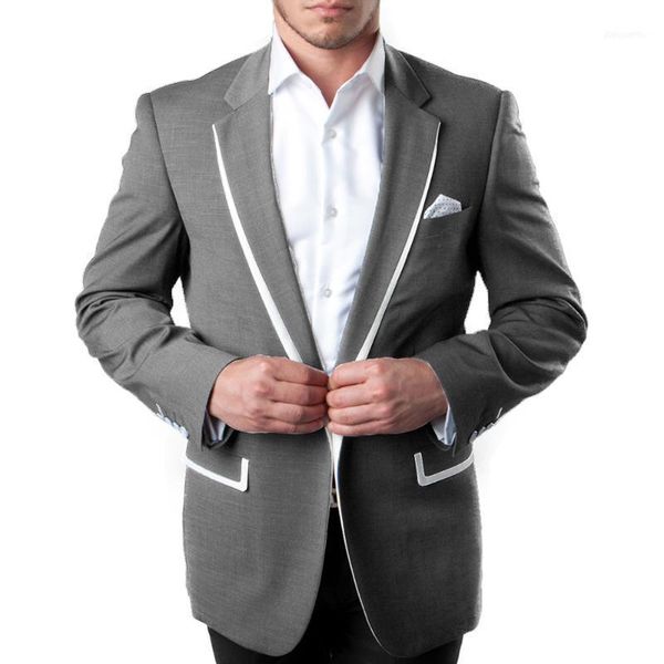 men suit notch lapel contrast color jacket one button wedding groom formal stylish tuxedo blazer business casual coat1, White;black
men suit notch lapel contrast color jacket one button wedding groom formal stylish tuxedo blazer business casual coat1, White;black