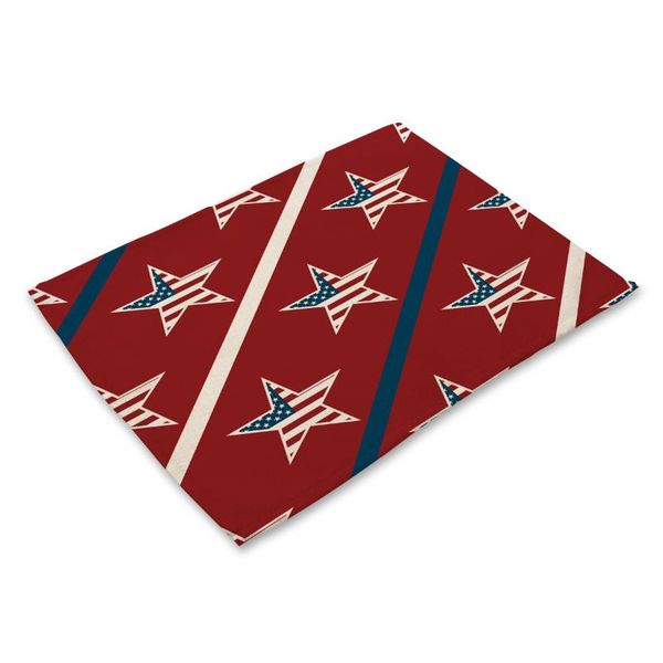 mats & pads 6pcs kitchen placemats american flag style cotton linen table decorative place decoration accessories
mats & pads 6pcs kitchen placemats american flag style cotton linen table decorative place decoration accessories