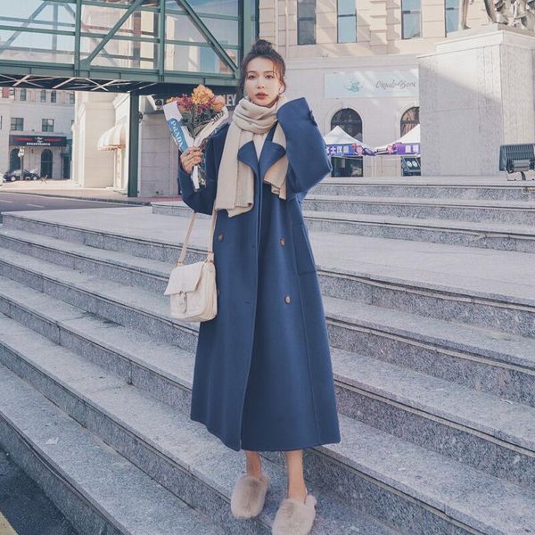 women's wool & blends autumn fashion classic navy blue trench coat for women windbreaker 2021 winter korean office lady femme, Black
women's wool & blends autumn fashion classic navy blue trench coat for women windbreaker 2021 winter korean office lady femme, Black