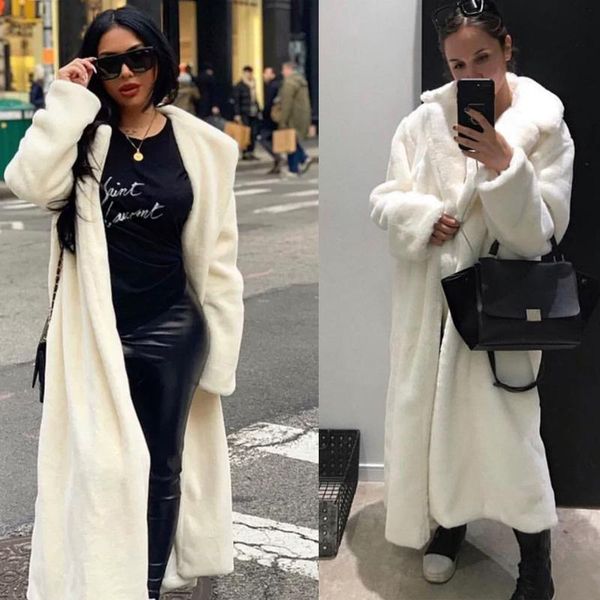 women's fur & faux womens coats lengthen knee loose lapel overcoat thicken warm plus size female plush outerwear, Black
women's fur & faux womens coats lengthen knee loose lapel overcoat thicken warm plus size female plush outerwear, Black