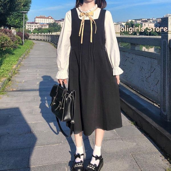 casual dresses women's high waist solid color square collar dress spring autumn girls loose thin sleeveless mid-length vest college sty, Black;gray
casual dresses women's high waist solid color square collar dress spring autumn girls loose thin sleeveless mid-length vest college sty, Black;gray