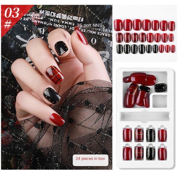 24/box fake nails wearable nail patch removable web celebrity mocha full stick art for women and girls1, Red;gold
24/box fake nails wearable nail patch removable web celebrity mocha full stick art for women and girls1, Red;gold