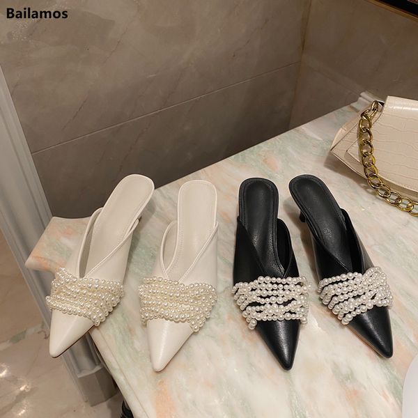 slippers bailamos 2021 spring summer women black/white casual slides mules shoes pointed toe pearl chain slip on shallow lb37
slippers bailamos 2021 spring summer women black/white casual slides mules shoes pointed toe pearl chain slip on shallow lb37