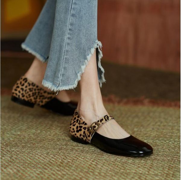chic mary jane leopard cowskin ballet flats shoes women spring single shoes, Black
chic mary jane leopard cowskin ballet flats shoes women spring single shoes, Black