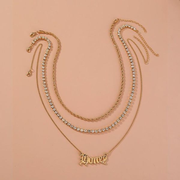 chains multi-layer gothic letters cute mini creative wild zircon fashion necklace temperament ladies girls accessories, Silver
chains multi-layer gothic letters cute mini creative wild zircon fashion necklace temperament ladies girls accessories, Silver