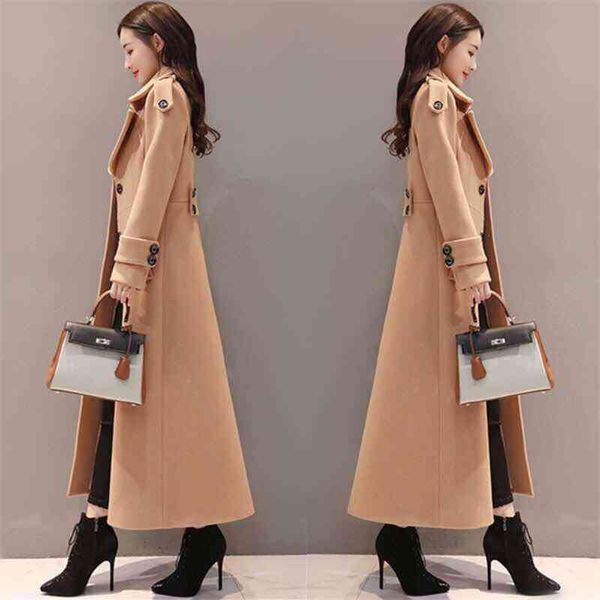 women's wool & blends x-long women outerwear winter clothing fashion warm woolen blends slim female elegant double breasted coat 60jz, Black
women's wool & blends x-long women outerwear winter clothing fashion warm woolen blends slim female elegant double breasted coat 60jz, Black